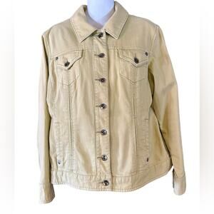 Chico’s Platinum Womens Size 1 (Medium) Yellow Denim Jacket